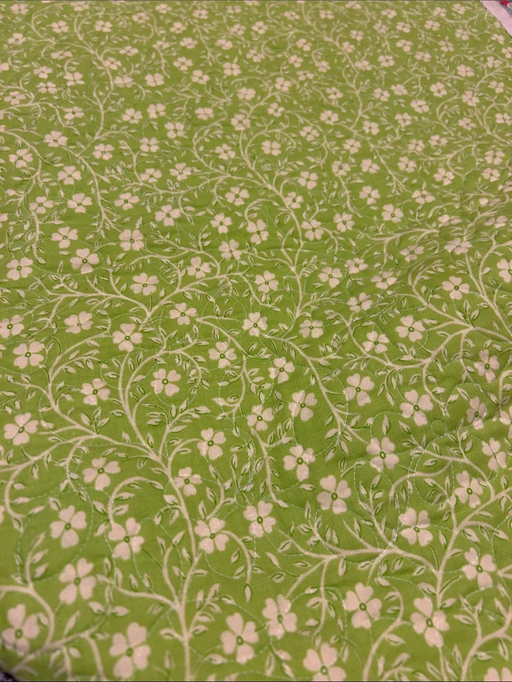 ONE OF A KIND- HANDCRAFTED Floral Quilt in Pastel Multicolor